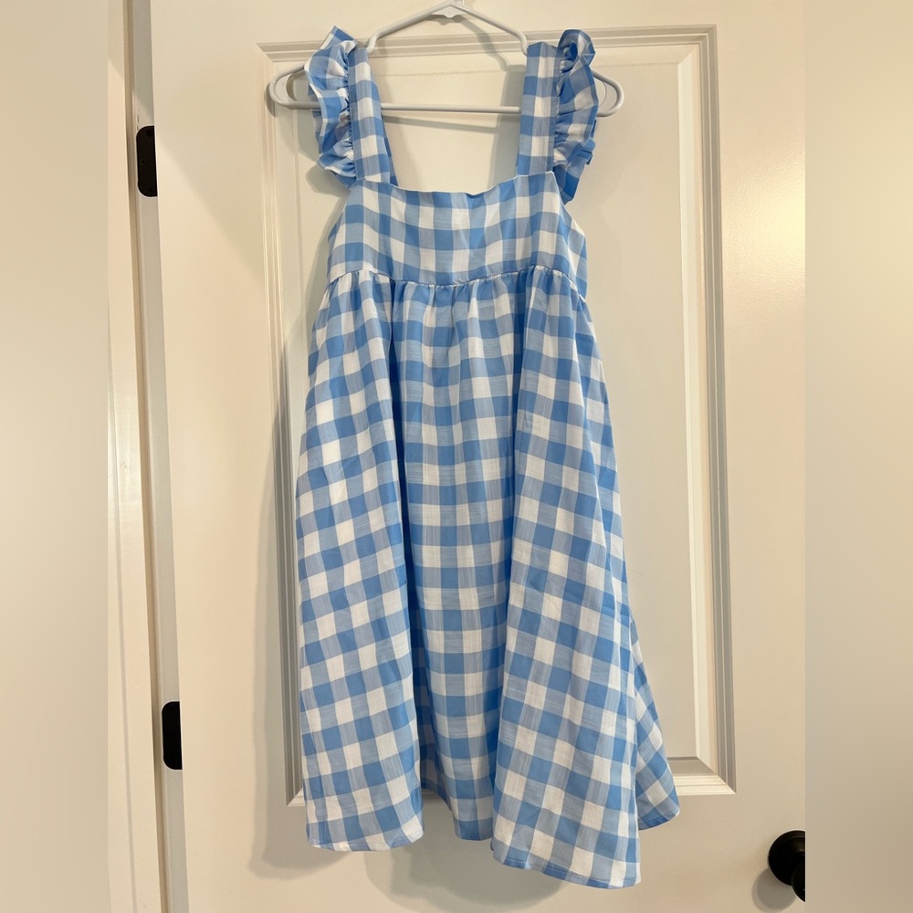 Blue plaid dress